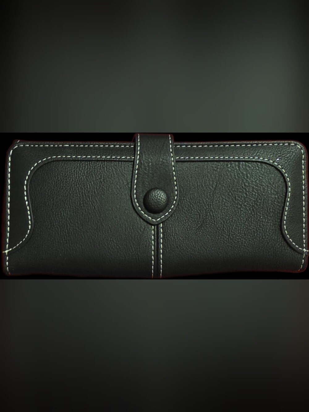 Black Wallet with Contrast Stitching